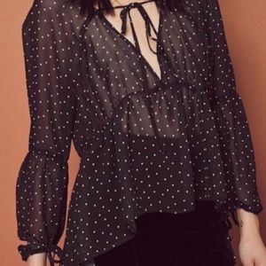 FOR LOVE AND LEMONS POLKA DOT SHEER TOP